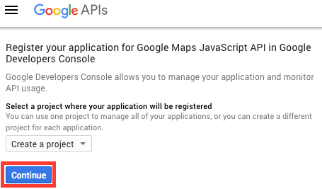 Create a Google Maps API Key Project